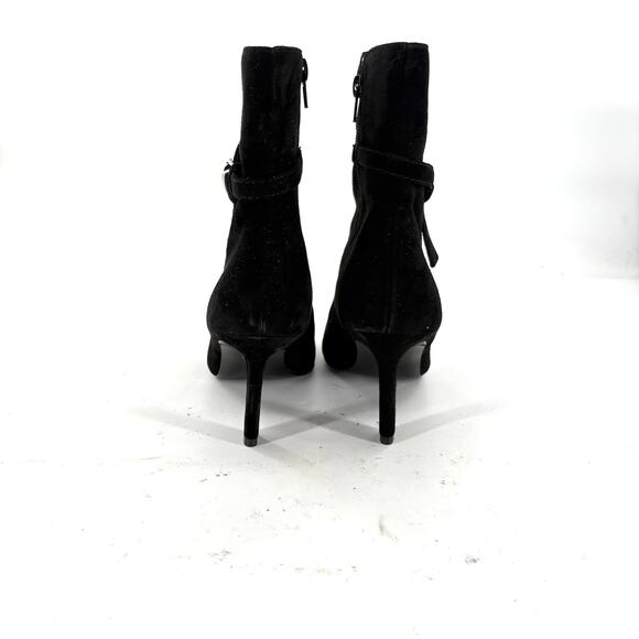 Steve Madden Layan Ankle Booties 7 Black Suede NWOT Boots Heel Dress Buckle Prep - Picture 5 of 8